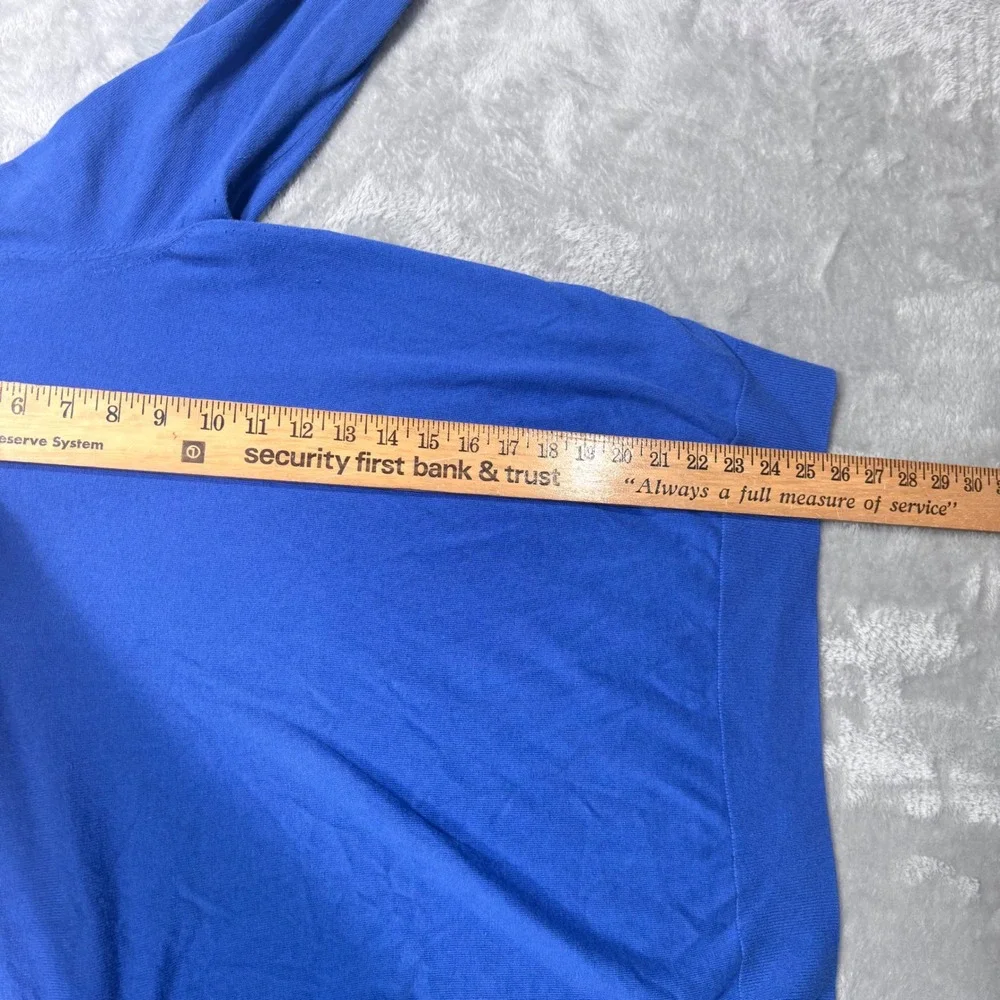 Banana Republic V-Neck Sweater Mens XL Blue Luxury Blend Silk Cotton Cashmere